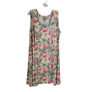 Chico's Size 3 (XL/16) Watercolor Floral Square Neck Sleeveless Shift Dress